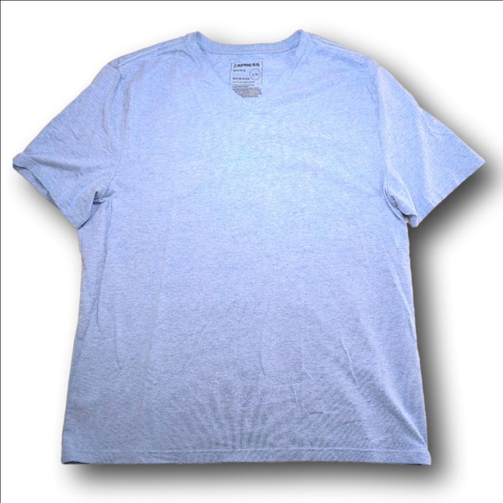 Men's EXPRESS Blue Slim Stretch Moisture Wicking V-Neck T-Shirt XL